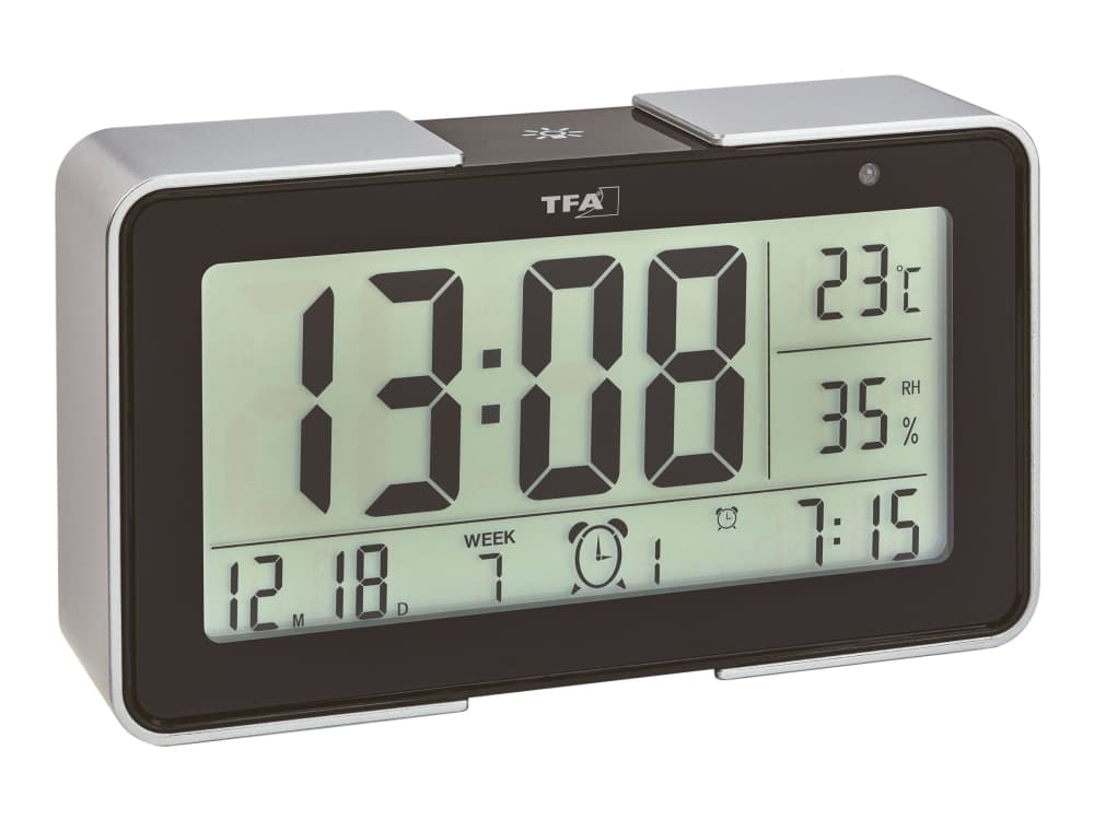 TFA-Dostmann 60.2540.01, Digitaalinen herätyskello, Suorakulmio, Musta, Muovi, Akku, AA
