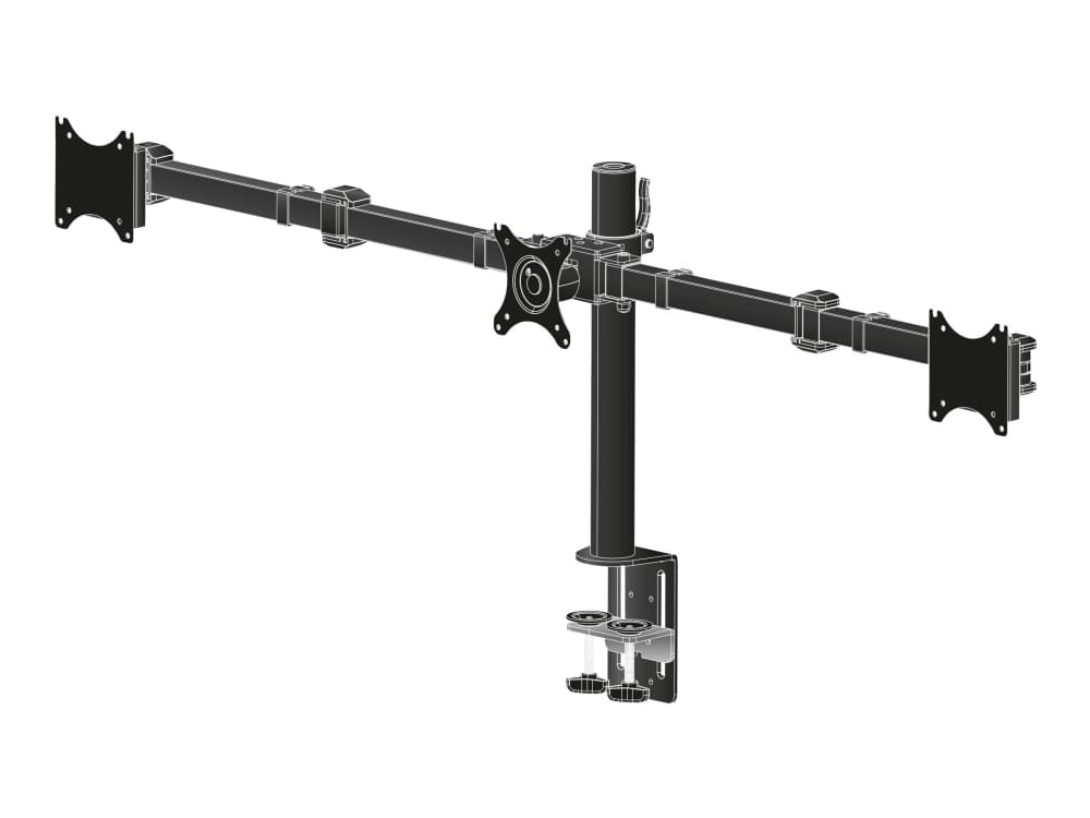 Iiyama DS1003C-B1 - Jalusta - säädettävä varsi - 3 näytölle - musta - näytön koko: 10-27 - työpöytäteline