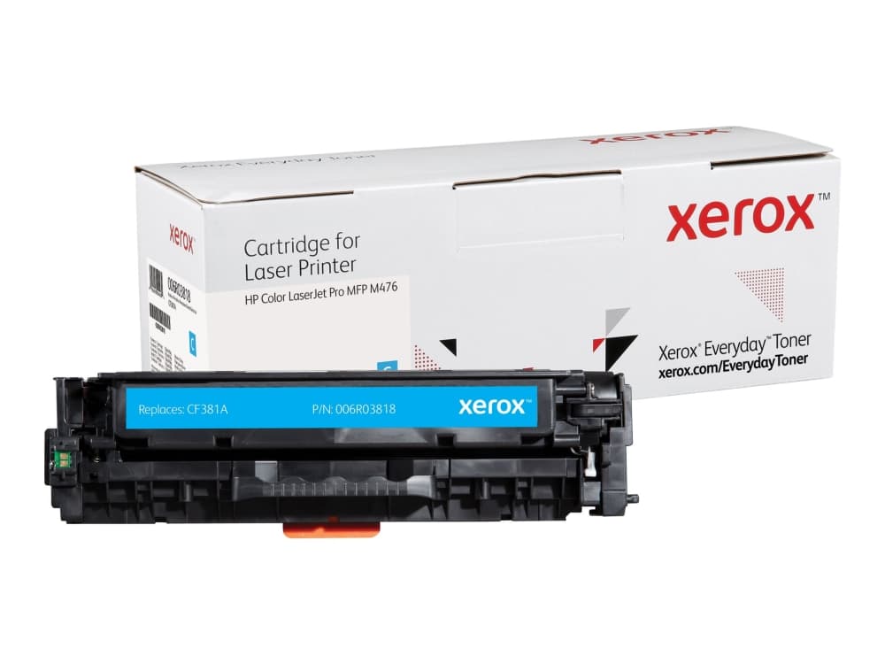 Everyday Syaani -värikasetti Xeroxilta, HP CF381A -yhteensopiva, 2700 sivua- (006R03818), 2700 sivua, 2700 sivua, Syaani, 1 kpl