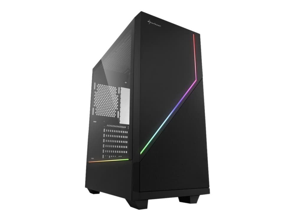 Sharkoon RGB FLOW, Midi Tower, PC, Musta, ATX, mikro ATX, Mini-ITX, Multi, 16,5 cm