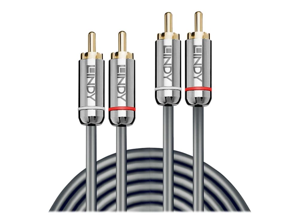 Lindy Cromo Line - Audiokapel - RCA han til RCA han - 3 m - antracit (sort) - rund