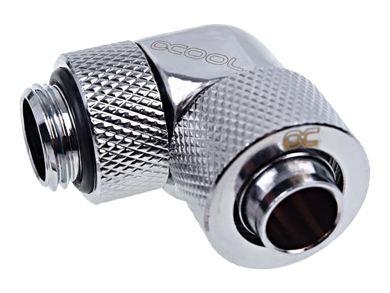 Alphacool Eiszapfen Connector Series 90° Socket 13/10mm - Jäähdytysjärjestelmän sovitin - kromi - kromi