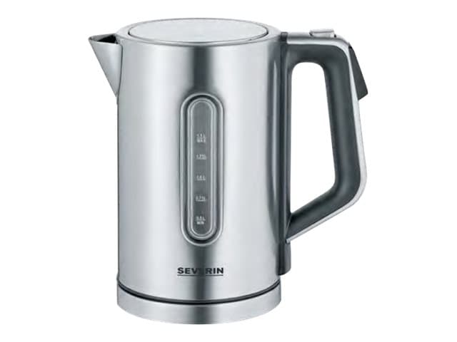 Severin 3418000, 1,7 L, 3000 W, musta, Ruostumaton teräs, Ruostumaton teräs, Säädettävä termostaatti, Veden tason ilmaisin
