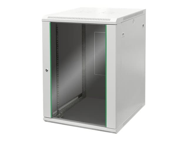 Digitus DN-19 16U-6/6-EC, Seinään asennettava laitekehikko, 16U, 60 kg, Näppäinlukko, Harmaa