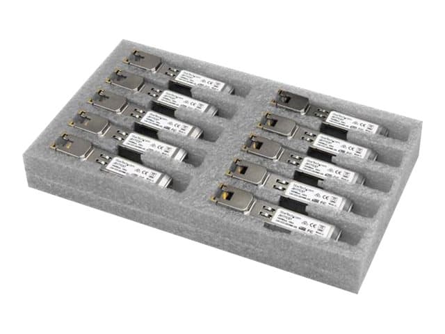 StarTech.com 10 kpl HPE J8177C Yhteensopiva SFP-moduuli, 1000BASE-T, SFP to RJ45 Cat6/Cat5e, 1GE Gigabit Ethernet SFP, RJ-45 (kupari) 100m, HPE 1810, 1820, 2530, Mini GBIC Transceiver - elinikäinen takuu (J8177C10PKST) - SFP (mini-GBIC) transceiver-moduuli (vastaa: HP J8177C) - GigE - 1000Base-T - RJ-45 / SFP (mini-GBIC) - enintään 100 m (10 kpl) - HPE 1810, 1910, 20p 10/100/1000, 2610, 3500, 6200, kytkin 8212 HPE Aruba 2530, 5406