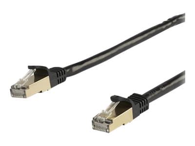 StarTech.com 5m CAT6A Ethernet-kaapeli, 10 Gigabit Shielded Snagless RJ45 100W PoE Patch Cord, CAT 6A 10GbE STP Network Cable w/Strain Relief, Black, Fluke Tested/UL Certified Wiring/TIA - Category 6A - 26AWG (6ASPAT5MBK) - Patchkabel - RJ-45 (han) til RJ-45 (han) - 5 m - STP - CAT 6a - formet, knastfri - lajittelu