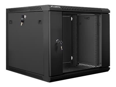 Lanberg WF01-6609-10B, Seinään asennettava laitekehikko, 9U, 60 kg, Näppäinlukko, Kotelon kiskot, Tehostunut kaapelinhallinta
