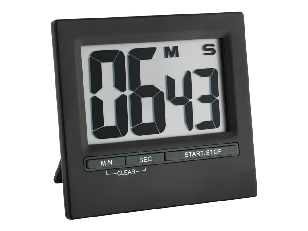 TFA - Stopur - rektangulær - elektronisk - desktop, magnetmontering - sort