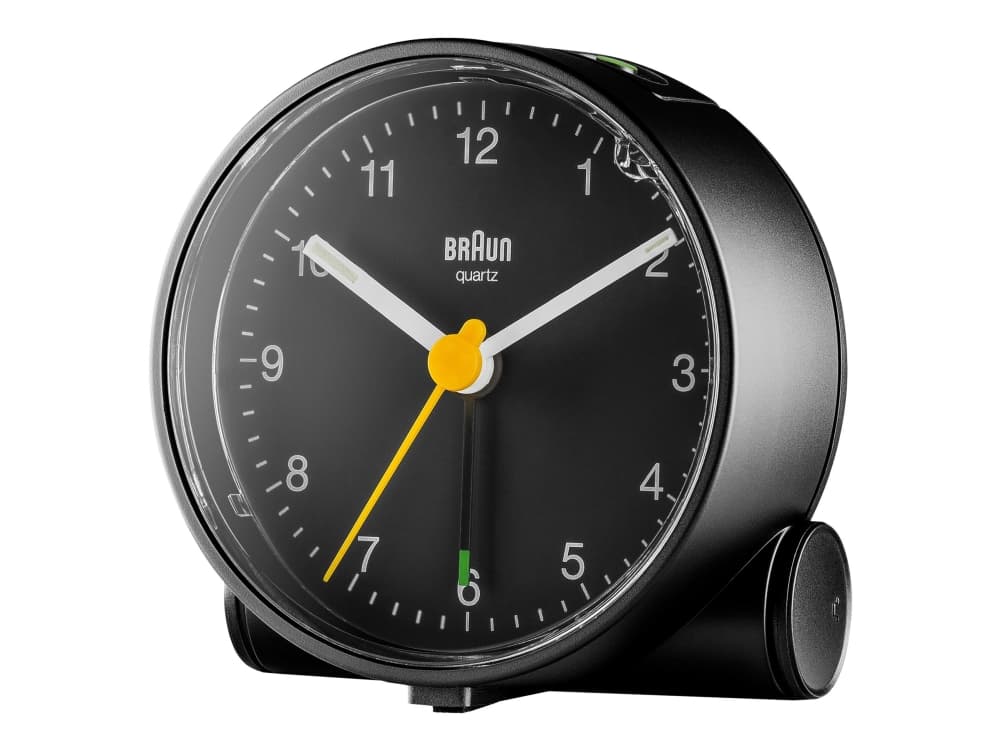 Braun BC01B, Kvartsiherätyskello, Pyöreä, Musta, 12 t, Analoginen, Akku