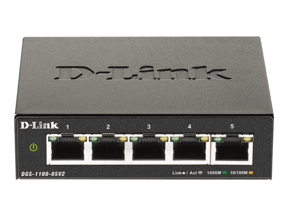 D-Link DGS 1100-05V2 - kytkin - älykäs - 5 x 10/100/1000 - pöytätietokone - AC 100/240 V