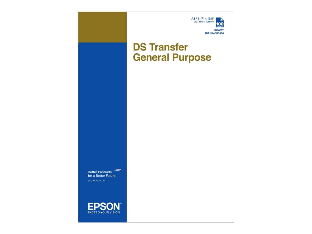 Epson DS Transfer General Purpose A3-arkit, Mustesuihkutulostus, A3 (297x420 mm), SureColor SC-F500, Japani, 310 mm, 432 mm