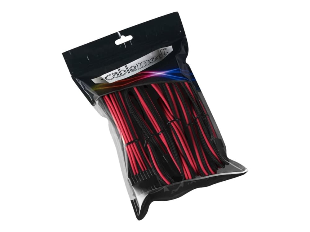 CableMod PRO Series ModMesh - Virran jatkojohtosarja - muotoiltu - musta, punainen