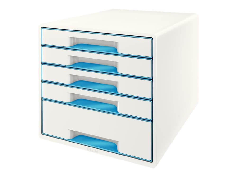Leitz WOW vetolaatikosto 5-ltk, 5 laatikko(a), Muovi, Sininen, Valkoinen, 1 kpl, 287 mm, 270 mm