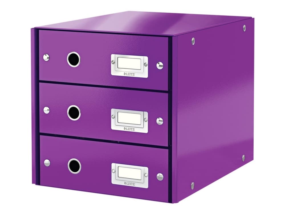Leitz Click & Store WOW vetolaatikosto (3 ltk), 81 % kierrätyskartonki, Purppura, Kartonki, 286 mm, 358 mm, 282 mm, 2,21 kg