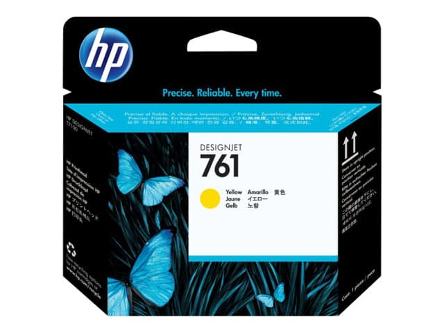 HP 761, keltainen Designjet-tulostuspää, HP DesignJet T7100 -tulostin, Lämpömustesuihkutulostin, Keltainen, CH645A, Singapore, 28 mm