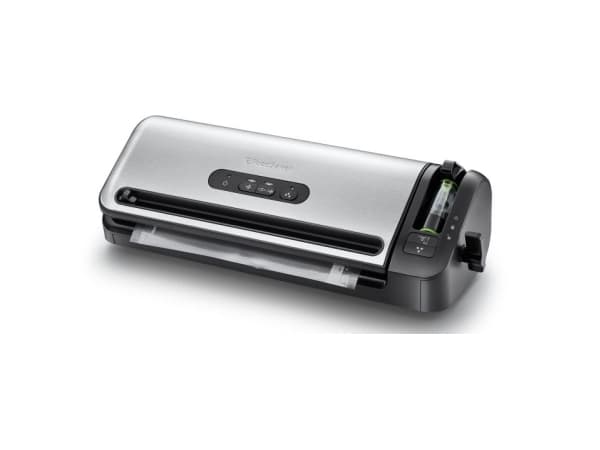 FoodSaver FFS017X, musta, ruostumaton teräs, tyhjiötiiviste, painikkeet, kääntö, 120 W, 464 mm, 165 mm