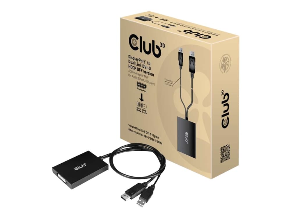 CLUB3D CAC-1010-A, 0,6 m, DisplayPort, DVI-D + USB, Uros, Naaras, • Special support for Apple Cinema Displays