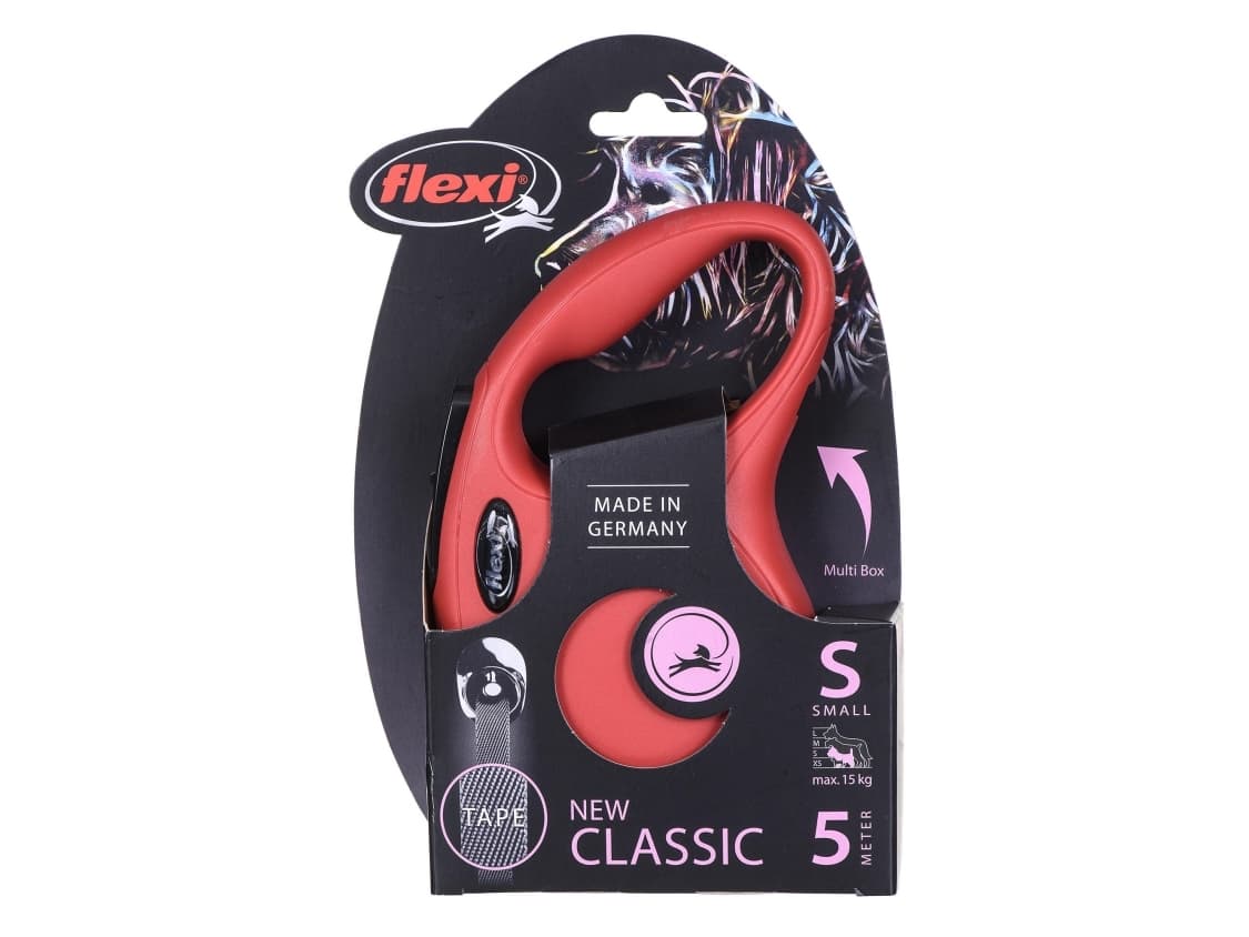 flexi New Classic bånd S, 5M, 15KG, rød