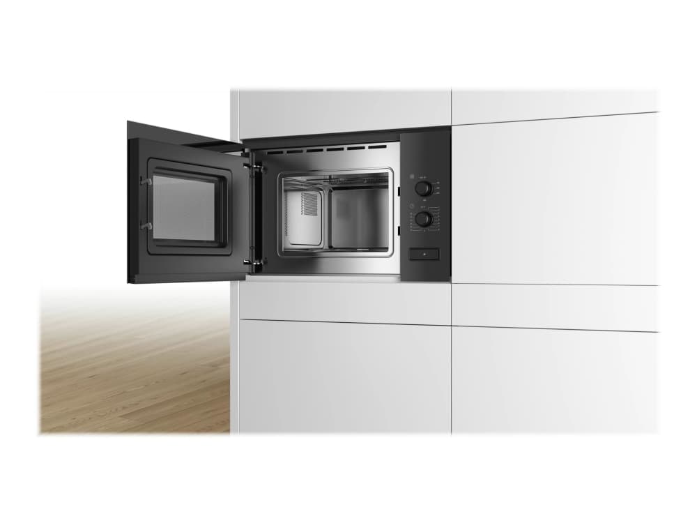 Bosch Serie 4 BFL520MB0, Kiinteä, Solo-mikroaaltouuni, 20 L, 800 W, Rotaatio, Musta