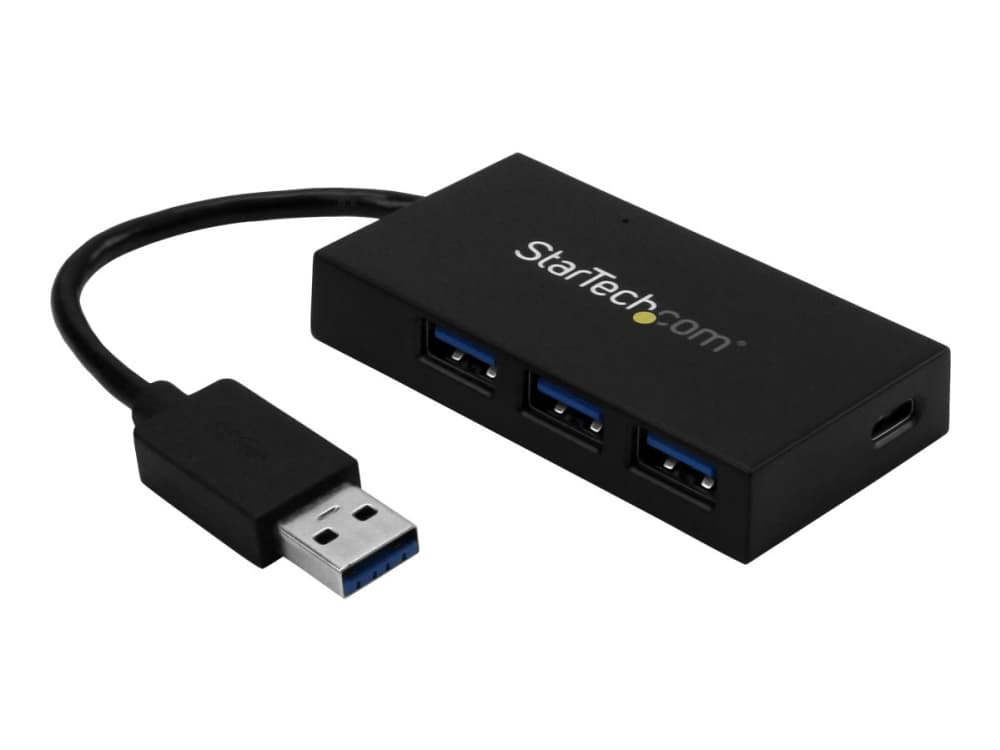 StarTech.com HB30A3A1CSFS, USB 3.2 Gen 1 (3.1 Gen 1) Type-A, USB 3.2 Gen 1 (3.1 Gen 1) Type-A, USB 3.2 Gen 1 (3.1 Gen 1) Type-C, 5000 Mbit/s, Musta, Muovi, 0,146 m