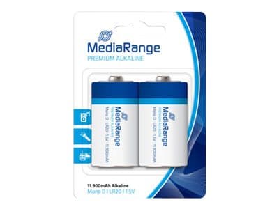 MediaRange MRBAT109, Kertakäyttöinen akku, D, Alkali, 1,5 V, 2 kpl, 11900 mAh