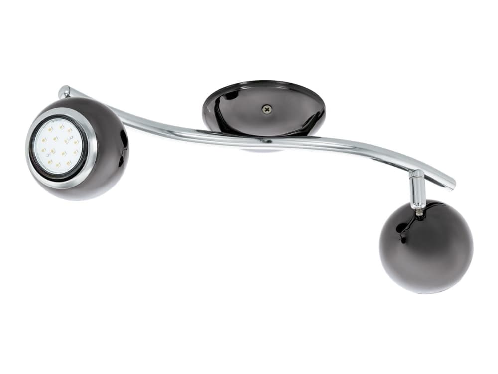 EGLO 31006, Pinta-asennettavat spottivalot, GU10, 2 lamppu(a), LED, 3000 K, Musta, Hopea