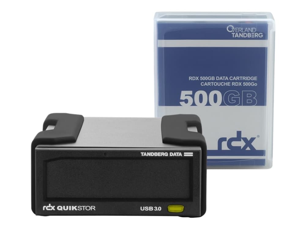 Overland Tandberg RDX QuikStor - Levyke - RDX-kasetti - SuperSpeed USB 3.0 - ekstern - med 500 GB kasetti