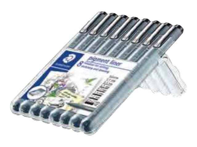 Staedtler pigment liner 308, Musta, Musta, Pyöreä, Väriainepohjainen muste, Metalli, Saksa