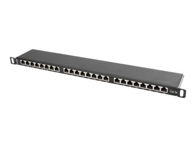Lanberg PPS5-0024-B, Cat5,Cat5e, Musta, Metalli, Telinekiinnitys, 0.5U, 445 mm