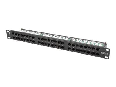 Lanberg PPU5-1048-B, RJ-45, Cat5e, Musta, Telinekiinnitys, 1U, T568A/B