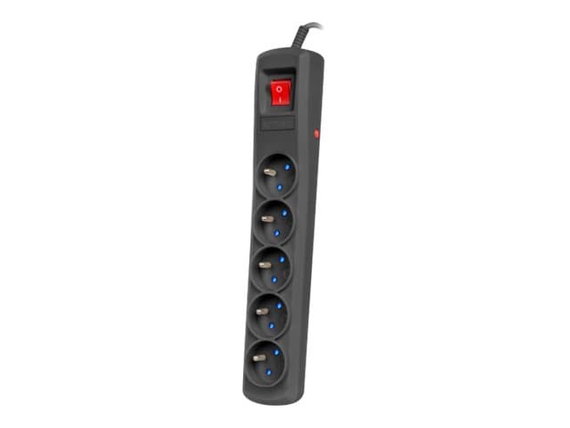 Armac R5 - pistorasia - AC 230 V - 2300 Watt - tulo: tyyppi E - lähtöliittimet: 5 (5 x tyyppi E) - 1,5 m johto - musta