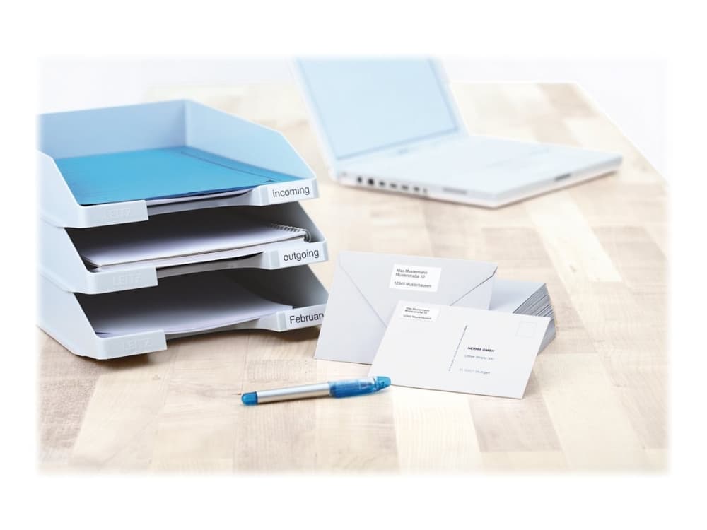HERMA 4254, Valkoinen, Itse kiinnittyvä tulostintarra, A4, Paperi, Laser/Inkjet, Kiinteä