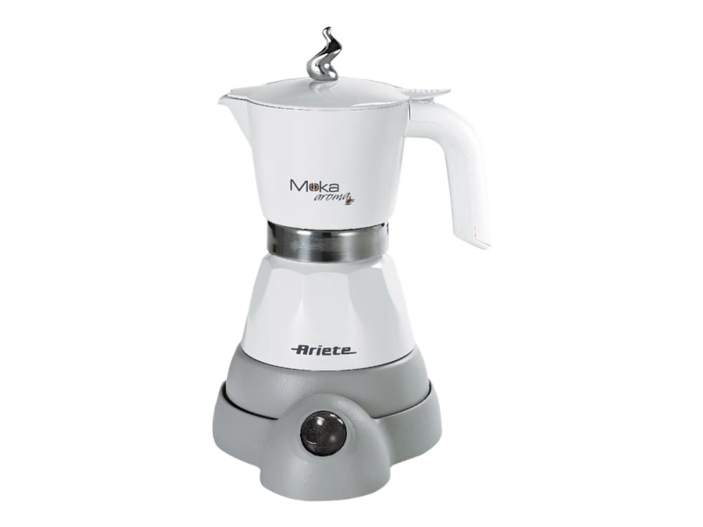 Ariete 1358, Sähkömokkapannu, Jauhettu kahvi, 400 W, Harmaa, Valkoinen