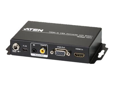 ATEN VC812, Videomuuntimen skaalain, Musta, Metalli, 1920 x 1200 pikseliä, 800 x 600,1024 x 768,1280 x 1024,1280 x 720,1400 x 1050,1600 x 1200,1680 x 1050,1920 x 1200, 480i, 480p, 576i, 576p, 1080i, 1080p
