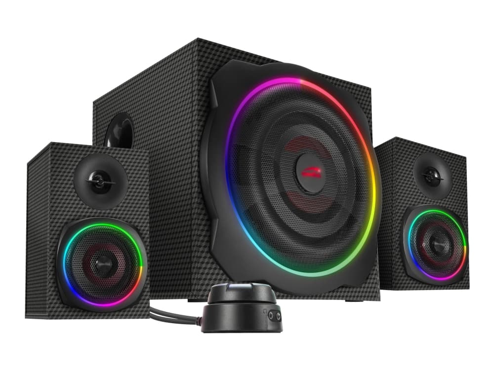 SPEEDLINK GRAVITY CARBON RGB - Kaiutinjärjestelmä - PC:lle - 2.1-kanavainen - langaton - Bluetooth - 60 Watt (Yhteensä)
