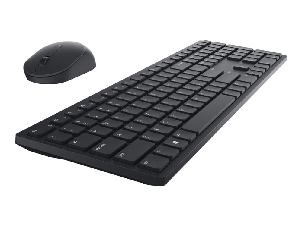 DELL KM5221W, Täysikokoinen (100 %), Langaton RF, QWERTY, Musta, Sisältää hiiren