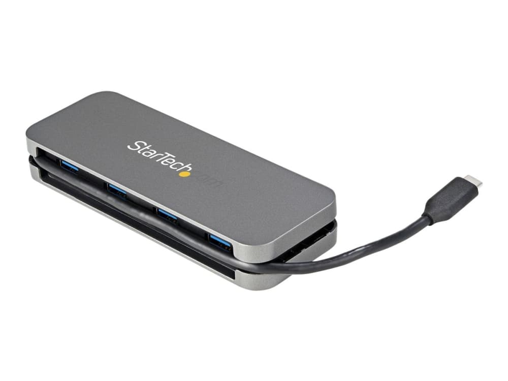 StarTech.com 4 portin USB C -keskitin - 4x USB-A - 5Gbps USB 3.0 Type-C -keskitin (USB 3.2/3.1 Gen 1) - väyläkäyttöinen - 11 pitkä kaapeli ja kaapelinhallinta (HB30CM4AB) - Keskitin - 4 x USB 3.2 Gen 1 - pöytätietokoneet