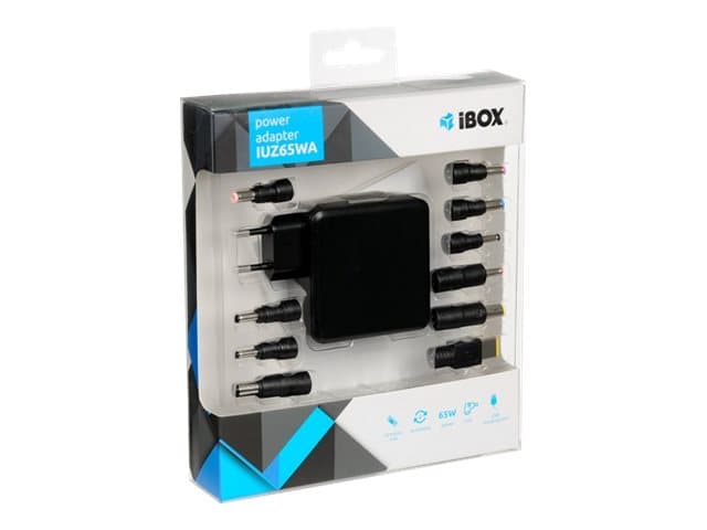 iBox IUZ65WA, Kannettava tietokone, Auto, 100 - 240 V, 65 W, 18.5 - 20.5 V, AC–DC