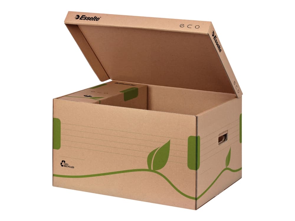Säilytyslaatikko Esselte Eco FSC® 80/100:lle, ylhäältä avoin, luonnonruskea - (10 kpl)