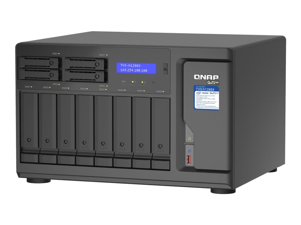 QNAP TVS-h1288X, NAS, Tower, Intel® Xeon®, W-1250, Musta