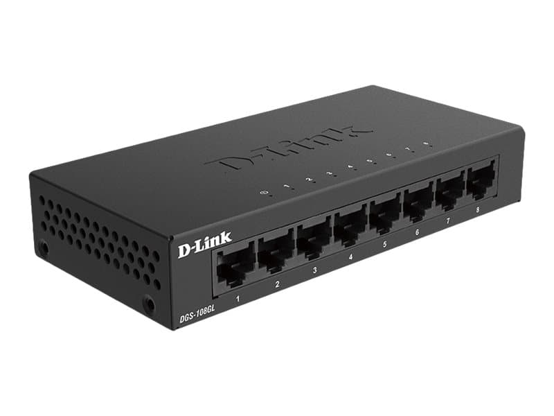 D-Link DGS 108GL - Kytkin - valvomaton - 8 x 10/100/1000 - pöytätietokoneet
