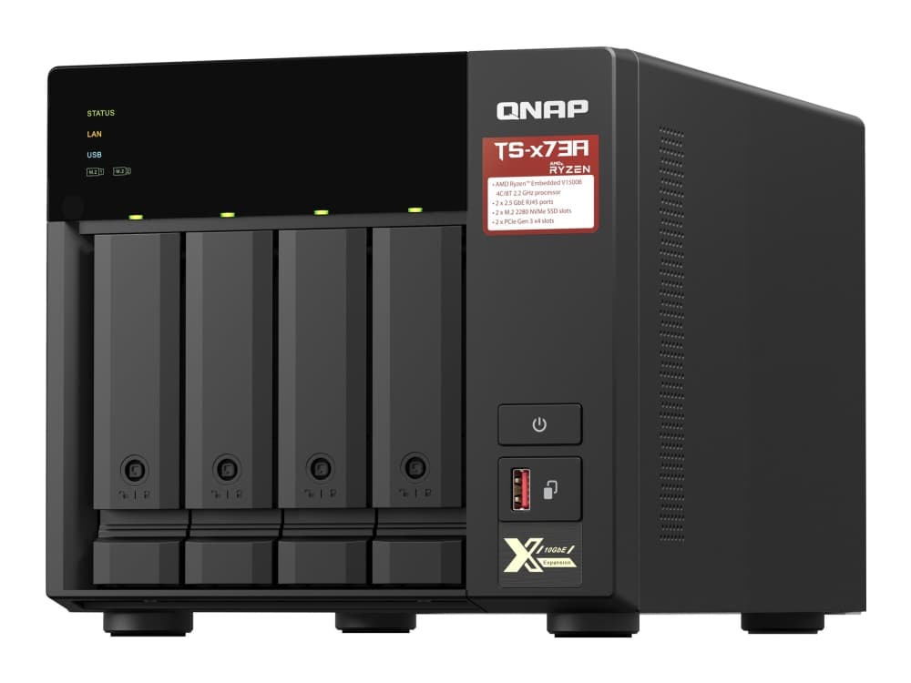 QNAP TS-473A, NAS, Tower, Ryzen Embedded, V1500B, Musta