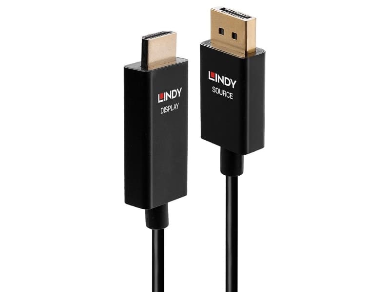 Lindy 40925, 1 m, DisplayPort, HDMI, Hanstik, Hanstik, Suora, Suora