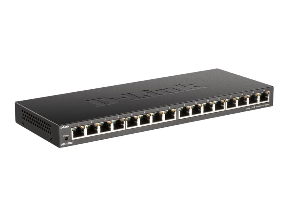 D-Link DGS-1016S, Hallitsematon, Gigabit Ethernet (10/100/1000), Täysin kaksipuolinen