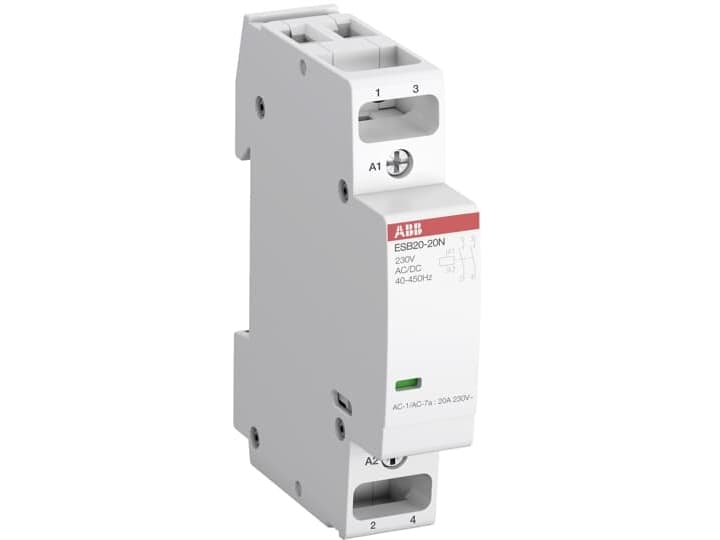 ABB ESB20-20N-01, Kontaktori, Valkoinen, AC, 18 mm, 65 mm, 85 mm