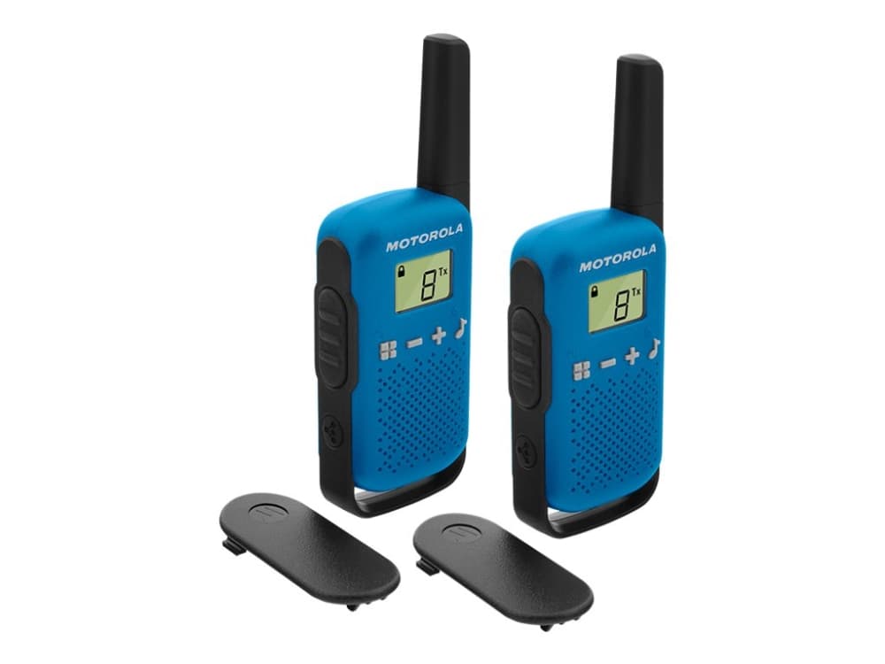 Motorola Talkabout T42 - Kannettava - kaksisuuntainen radio - PMR - 446 MHz - 16 kanavaa - musta ja sininen (2 kpl pakkaus)