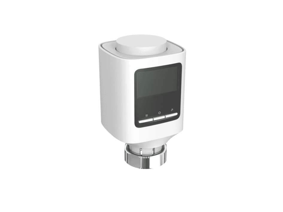 WOOX R7067 Älykäs patteriventtiili, Zigbee 3.0, 30m, M30x1.5mm, Danfoss RA, RAV, RAVL, valkoinen
