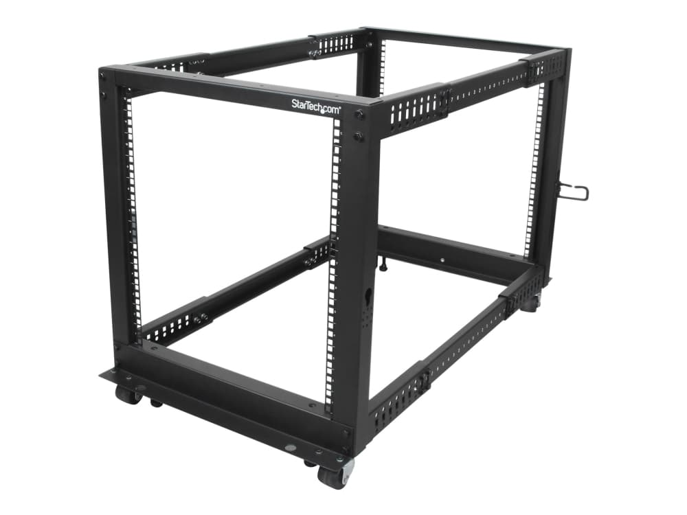 StarTech.com 4POSTRACK12U, Itseseisova teline, 12U, 544 kg, Tehostunut kaapelinhallinta, Castor-pyörät, 22,7 kg