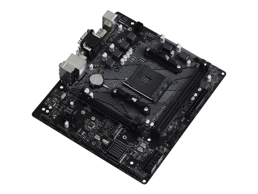 ASRock B550M-HDV - Emolevy - micro-ATX - Socket AM4 - AMD B550 piirisarja - USB 3.2 Gen 1 - Gigabit LAN - sisäinen grafiikka (CPU tarvitaan) - HD Audio (8-kanavainen)