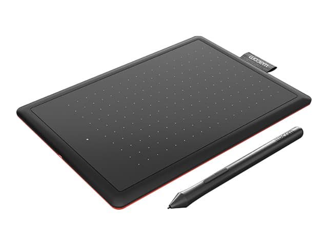 Wacom One by Wacom - Digitizer - oikea- ja vasenkätinen - 21,6 x 13,5 cm - sähkömagneettinen - kaapelointi - USB - musta, punainen